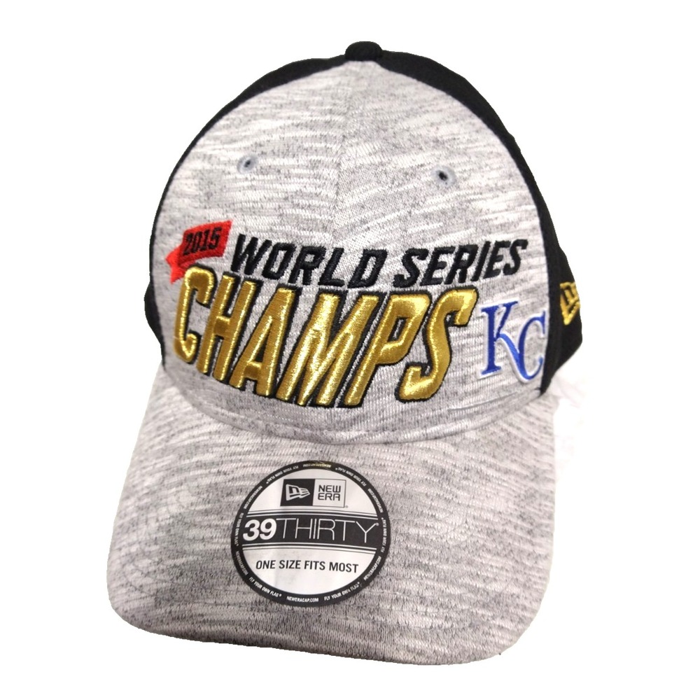 2015 KC WORLD SERIES CHAMPS ball cap by NEW ERA, gray with embroidered details